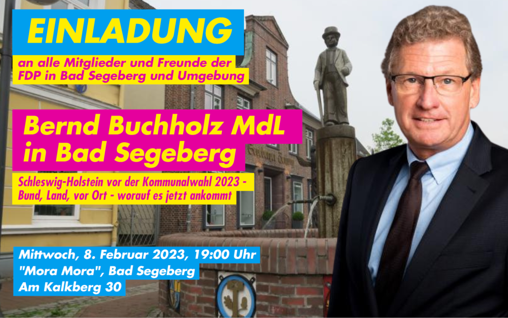 Bernd Buchholz kommt nach Bad Segeberg!